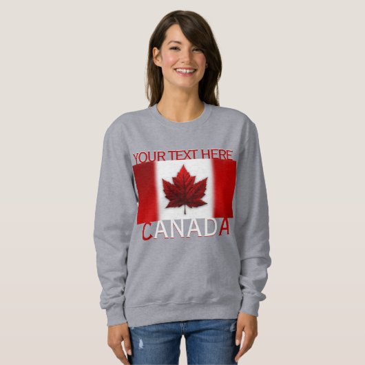 Vrouw Canada Sweatshirt Personaliseer Canada Shirt (Voorkant volledig)