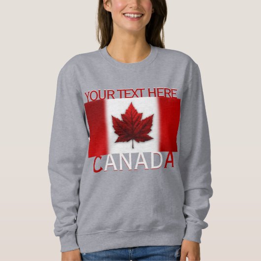 Vrouw Canada Sweatshirt Personaliseer Canada Shirt (Voorkant)