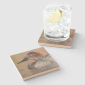 Vrouw Canvasback duck Profile Stenen Onderzetter (Zijkant)