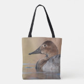 Vrouw Canvasback duck Profile Tote Bag (Achterkant)