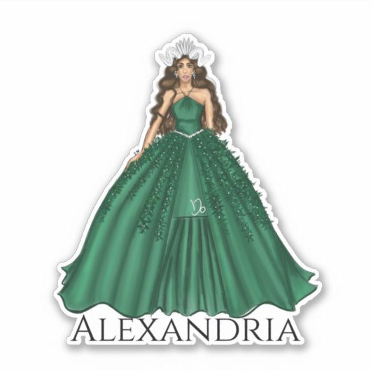 Vrouw Capricorn Goddess - Aangepaste naam Sticker (Voorkant)