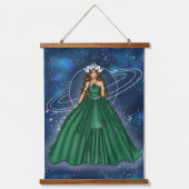 Vrouw Capricorn Goddess Mode Illustratie Hangend Wandkleed (Voorkant)