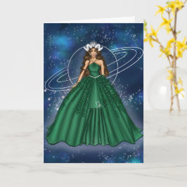Vrouw Capricorn Goddess Planet Saturn Birthday Kaart
