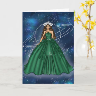 Vrouw Capricorn Goddess Planet Saturn Birthday Kaart