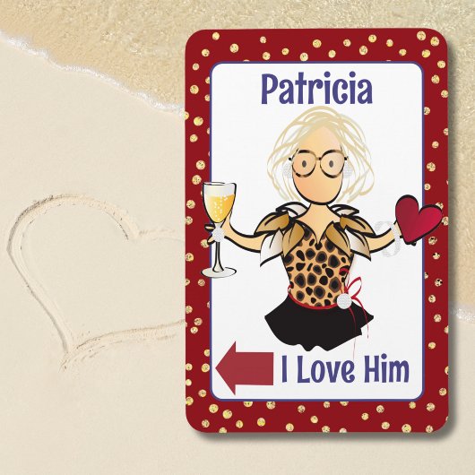 Vrouw Cartoon Bruiloft Jubileum Love Cruise Magneet