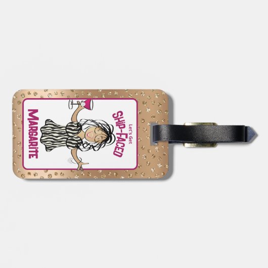 Vrouw Cartoon Funny Gezegde Cruise Beach Vakantie Bagagelabel (Achterkant horizontaal)