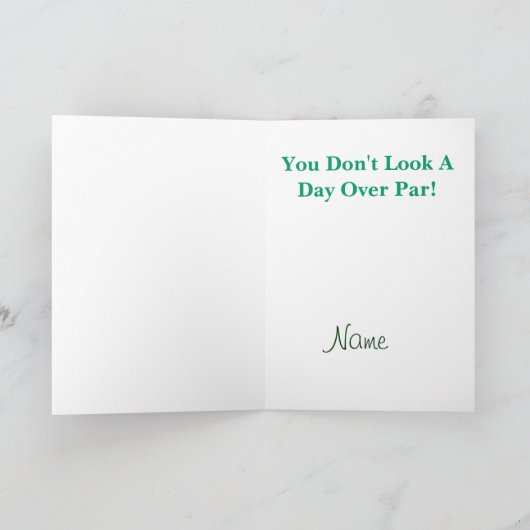 Vrouw Cartoon Golfer Funny Birthday Card Kaart (Binnen)