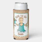Vrouw Cartoon Grappig Gezegde Schattige Fun Cruise Seltzer Blikjeskoeler (Seltzer Voorkant)