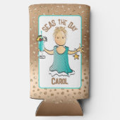 Vrouw Cartoon Grappig Gezegde Schattige Fun Cruise Seltzer Blikjeskoeler (Achterkant)