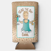 Vrouw Cartoon Grappig Gezegde Schattige Fun Cruise Seltzer Blikjeskoeler (Voorkant)