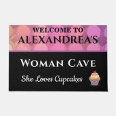 Vrouw Cave Roze Abstract Patroon Personaliseren Deurmat (Voorkant)
