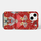 VROUW, CENTAUR BLOEMENROOD WIT Klimt-patroon iPhone Hoesje (Achterkant horizontaal)