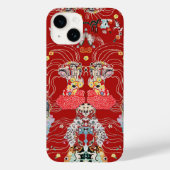 VROUW, CENTAUR BLOEMROOD Wit Klimt Patroon Case-Mate iPhone Case (Achterkant)