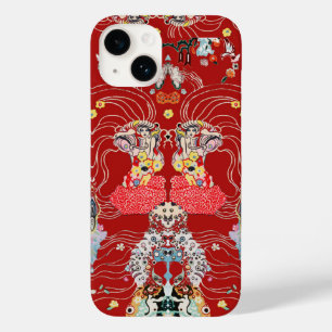VROUW, CENTAUR BLOEMROOD Wit Klimt Patroon Case-Mate iPhone 14 Hoesje