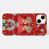 VROUW, CENTAUR BLOEMROOD Wit Klimt Patroon Case-Mate iPhone Case (Achterkant (horizontaal))