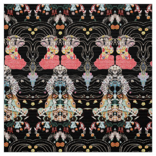 VROUW, CENTAUR FLORAL Red Black Klimt Patroon Stof