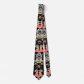 VROUW, CENTAUR FLORAL Red Black Klimt Patroon Stropdas (Voorkant)