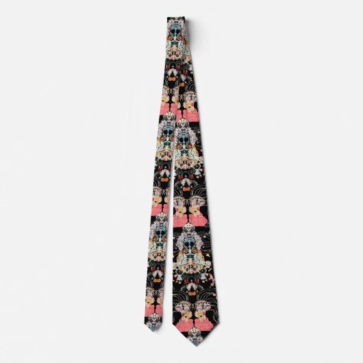 VROUW, CENTAUR FLORAL Red Black Klimt Patroon Stropdas (Achterkant)