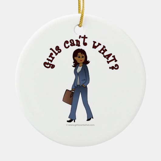 Vrouw CEO van Business Suit Keramisch Ornament (Voorkant)