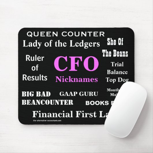 Vrouw CFO Nicknames Special Funding Title Gift Muismat (Met muis)