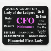 Vrouw CFO Nicknames Special Funding Title Gift Muismat (Voorkant)