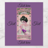 vrouw champange wijnetiket wijn etiket (Enkel label)