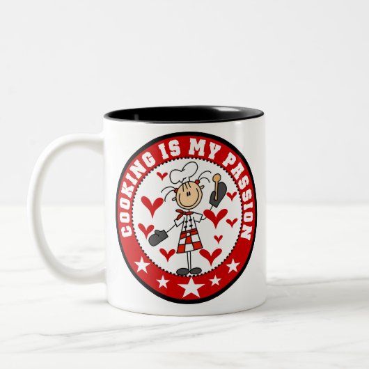 Vrouw Chef Cooking Passion Mok (Links)