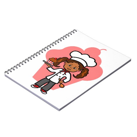 Vrouw Chef Illustratie Notitieboek (Linkerzijde)