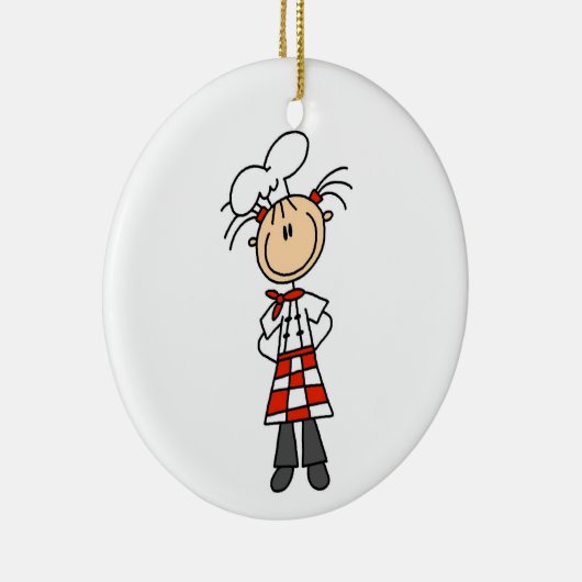 Vrouw Chef Keramisch Ornament (Rechts)