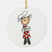 Vrouw Chef Keramisch Ornament (Voorkant)