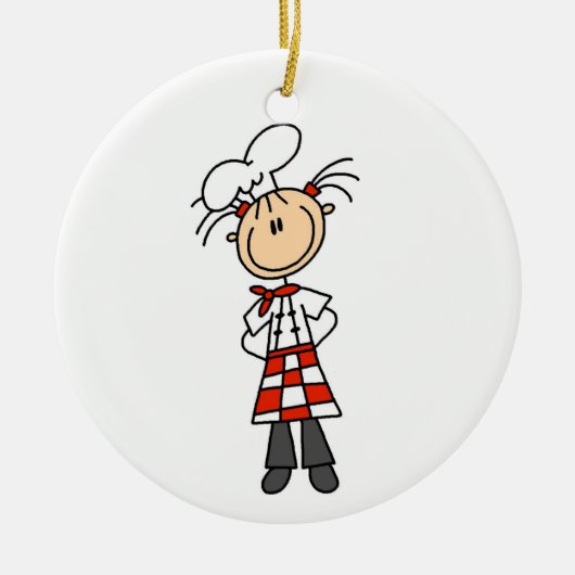 Vrouw Chef Keramisch Ornament (Voorkant)