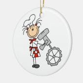 Vrouw chef-kok met behulp van Mixer Keramisch Ornament (Links)