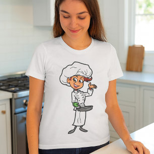 Vrouw Chef met een pantservrouw T-shirt