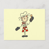 Vrouw Chef met Mitts en Wooden Spoon Briefkaart (Voorkant)
