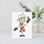Vrouw Chef met Oven Mitts Tshirts en Gifts Briefkaart (Staand voorkant)