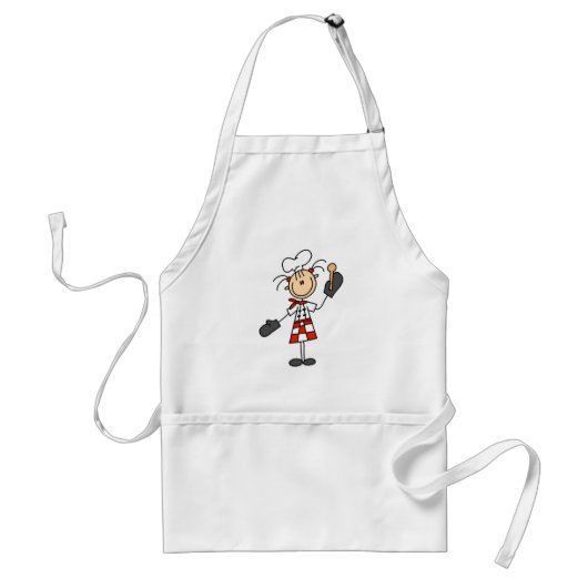 Vrouw Chef met Oven Mitts Tshirts en Gifts Standaard Schort (Voorkant)