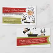 Vrouw chef-olieslagers Italiaanse catering Visitekaartje (Voorkant / Achterkant)