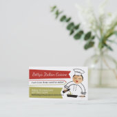 Vrouw chef-olieslagers Italiaanse catering Visitekaartje (Staand voorkant)
