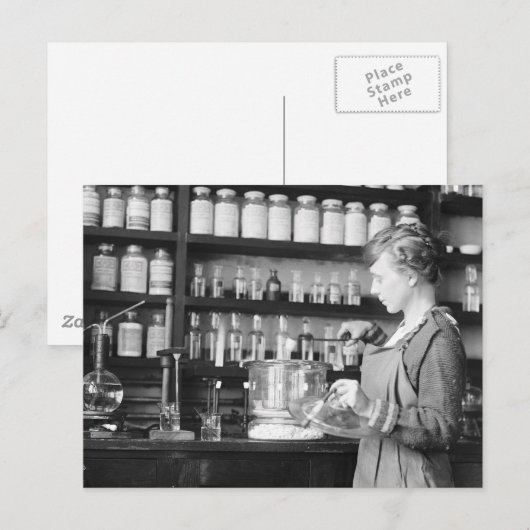 Vrouw Chemist, 1919 Briefkaart (Voorkant / Achterkant)