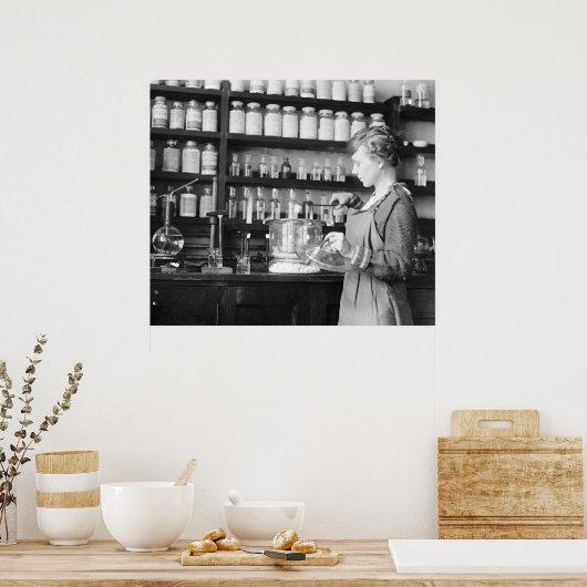 Vrouw Chemist, 1919 Poster (Keuken)