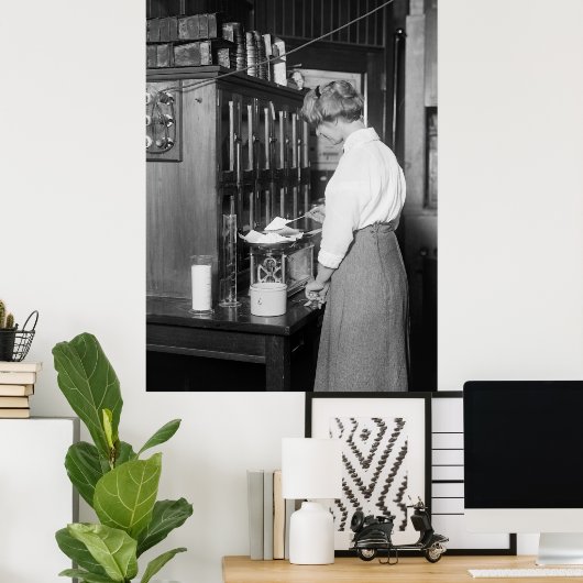 Vrouw Chemist, jaren 1910 Poster (Thuiskantoor)