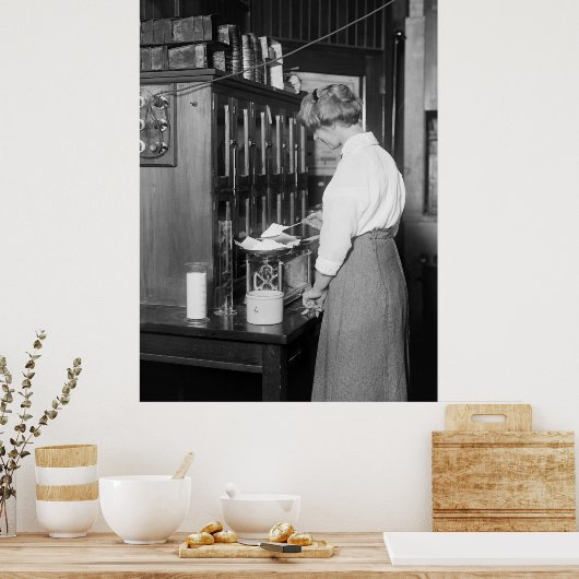 Vrouw Chemist, jaren 1910 Poster (Keuken)