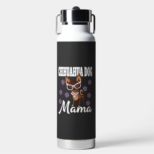 Vrouw Chihuahua-hond Moeder Waterfles (Voorkant)