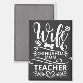 Vrouw Chihuahua Moeder Leraar Grappige Hond Magneet (Voorkant / Achterkant)