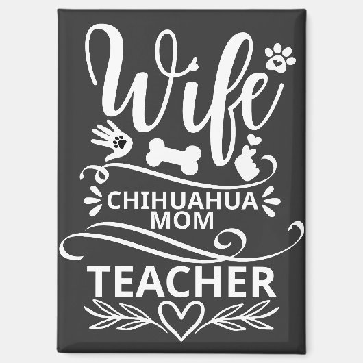 Vrouw Chihuahua Moeder Leraar Grappige Hond Magneet (Voorkant)
