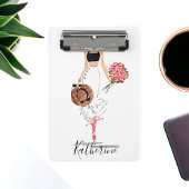 Vrouw Chique Mode Stijlvolle witte rok bloemen Mini Klembord