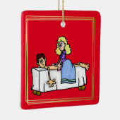 Vrouw Chiropractor of Masseuse kerstversiering Keramisch Ornament (Rechts)