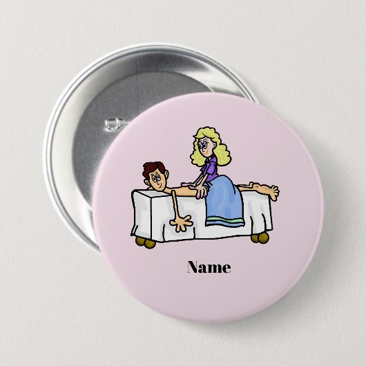 Vrouw Chiropractor of Masseuse Name Button (Voorkant /achterkant)