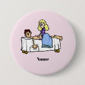 Vrouw Chiropractor of Masseuse Name Button (Voorkant)