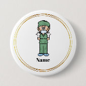 Vrouw chirurg in Scrubs Name Button (Voorkant)